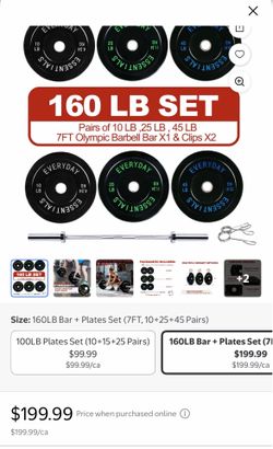 7ft barbell and weight plates
