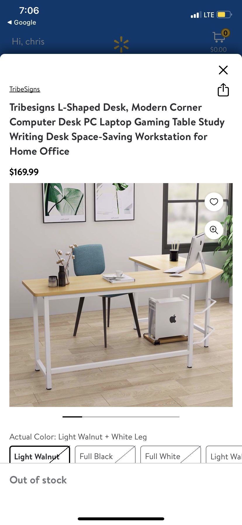 Tribesigns L-Shaped Desk, Modern Corner Computer Desk PC Laptop Gaming Table Study Writing Desk Space-Saving Workstation for Home Office