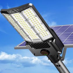 3000W Solar Street Light, Solar Street Lights Outdoor Dusk to Dawn, Solar Outdoor Light with Motion Sensor and Remote Control, Solar Parking Lot Light
