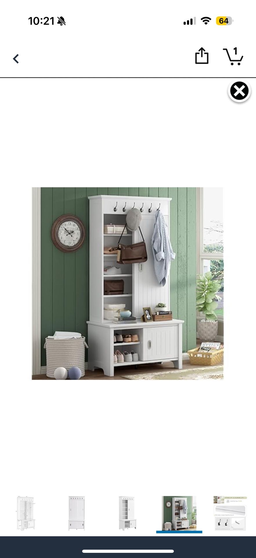Tzou Hall Tree Storage Cabinet with Sliding Doors