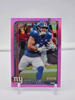 2025 Topps Chrome Cam Skattebo Pink Refractor Rookie /250