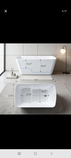 Acrylic freestanding bath tub/delta single handled faucet