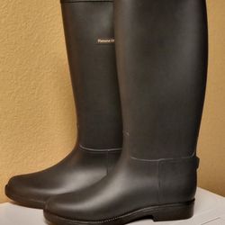Planone Original 100% Synthetic Rubber Fully Waterproof Women's Calf Boot Size 37/9 US