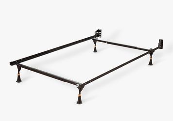 Heavy duty metal adjustable bedframe twin, full queen on wheels