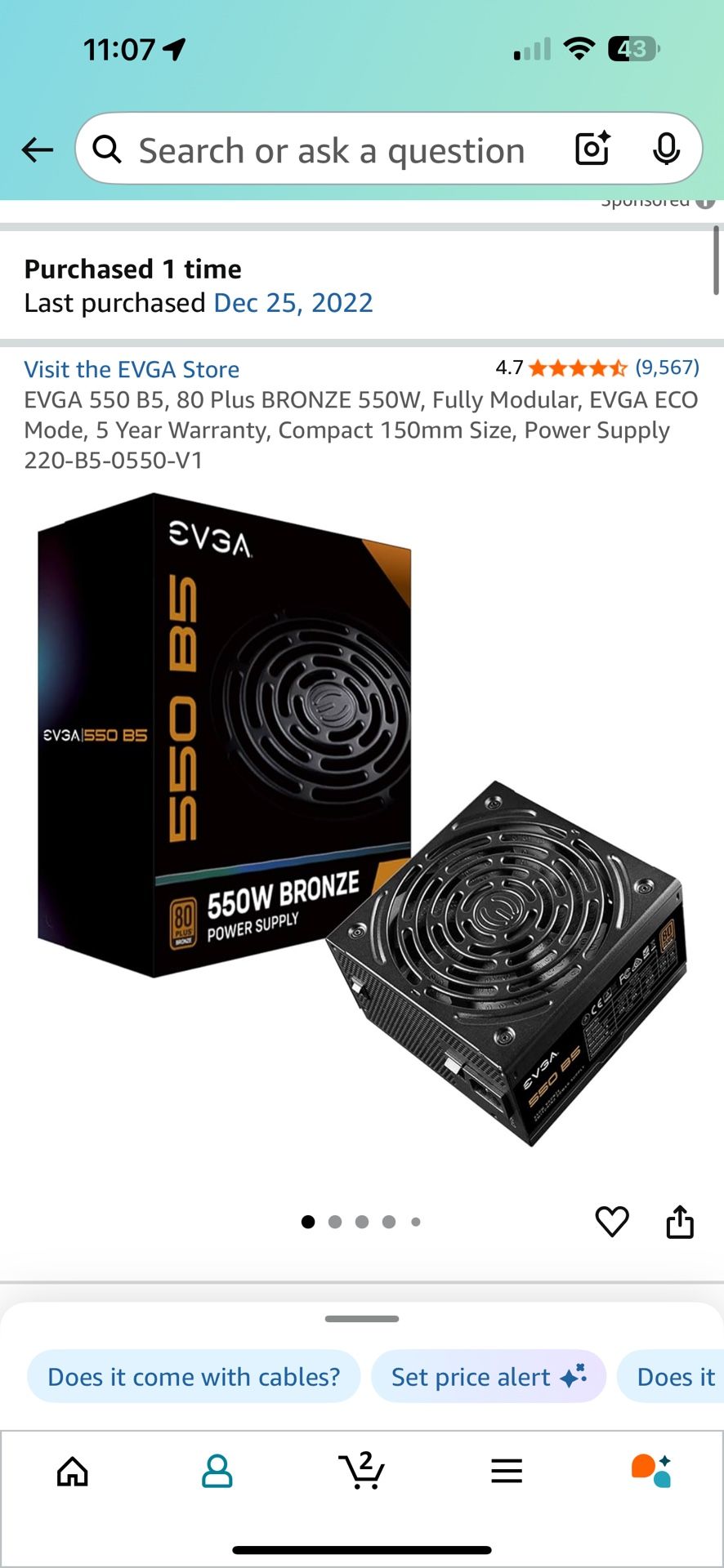 EVGA 550 B5, 80 Plus BRONZE 550W