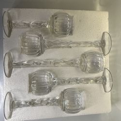 Set of 5 Glass Candleholders – New in Box – $10