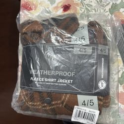 New Weatherproof Fleece Shirt Jacket Size 4/5