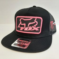 Fox Women's Flat Bill Trucker Snapback Mesh Cap Hat 