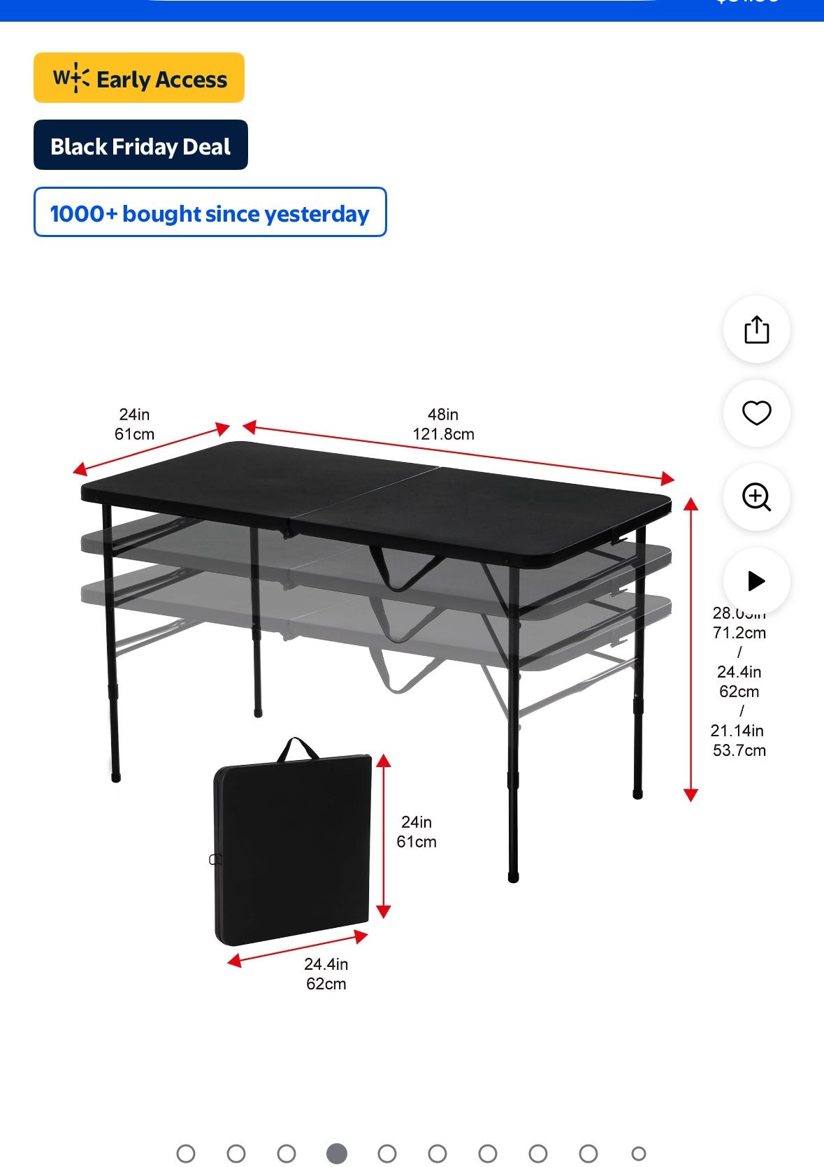 4ft Black Tables