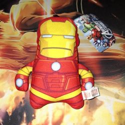 MARVEL AVENGERS IRONMAN 7" PLUSH TOY...NEW WITH TAGS....ADULT OWNED AND KEPT IN A SMOKE FREE HOME...$5 FIRM...