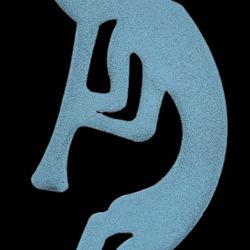 Tall Powdered Coated Metal Kokepeli Statue