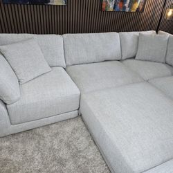 Dayna by Aiden & Ivy 7 Piece Fabric Modular Sectional Light Gray