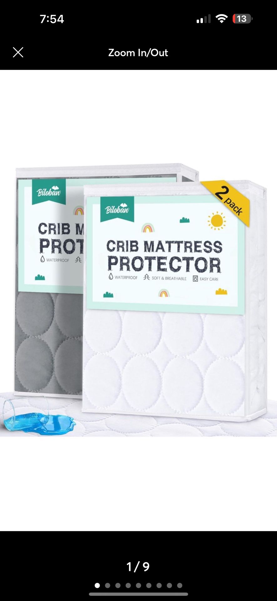 Biloban Crib Mattress Protector 2 Pack,