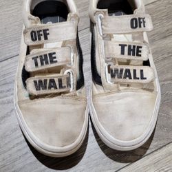 4.5 Boys Vans White Shoes