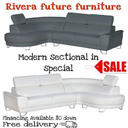 Grey And White Sectional Available 