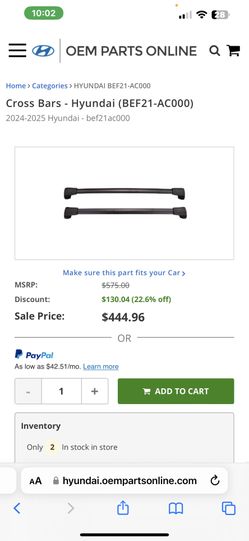 Hyundai Kona Cross Bars