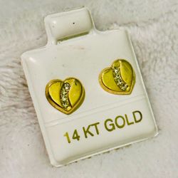 Beautiful Heart 14K Gold Earring