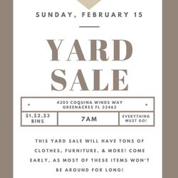 Yard Sale Everything Must Go 