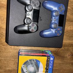 PS4 With Games And Controllers 