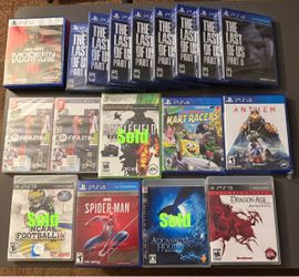 Assortment of PS4, PS5, Switch, and Xbox 360  games!