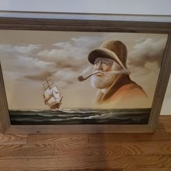 Sailing Ship Painting Ocean Captain 39"X28"