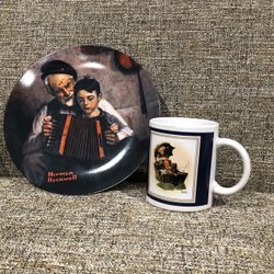 Not Available Norman Rockwell  Plate & Coffee   Mug   