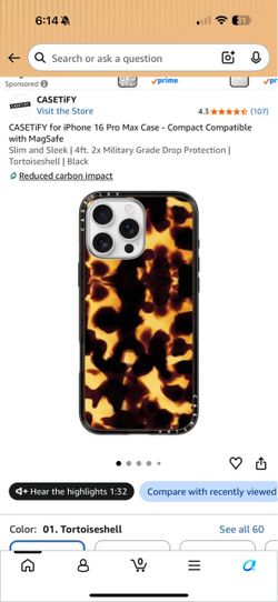 CASETIFY IPHONE 16 PRO MAX TORTOISESHELL CASE
