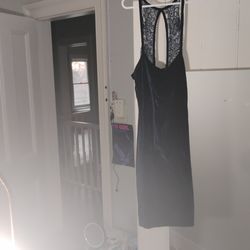 Women's Dark Blue Velvet Dress