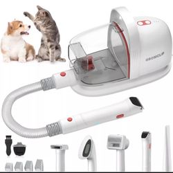 Pet Grooming Vacuum Kit 1.8L 3 Suction Modes, 6 Grooming Tools And 4 Combs