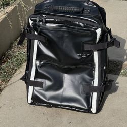 Hideo Wakamatsu Luggage Black Tarpaulin CARRY-ON Roller Travel Bag