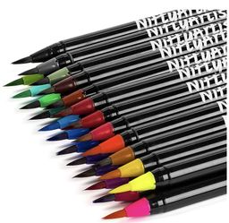 Watercolor Brush Pens - 24 Flexible Brush Tip Markers and 1 Refillable Water Brush Pen for Mess-Free Watercolor Painting, Drawing, and Hand Lettering