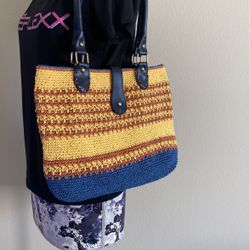 Handmade Crochet Raffia Women Shoulder Bag