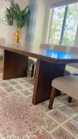 Dining table with six chairs