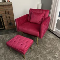 *** NEED GONE - Fuchsia Velvet Chair | READ BELOW  