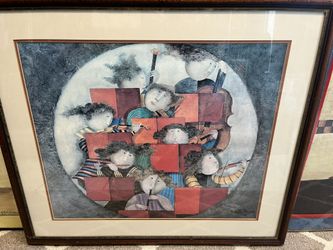 Boulanger Litho Art “Opus 1” And 2 Other Paintings. 