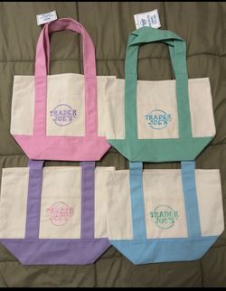 Set of Four popular Mini Canvas Totes Bags 2026 Spring edition