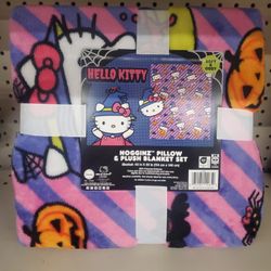 Bnwt Hello Kitty Halloween Cvs Blanket And Pillow Set 