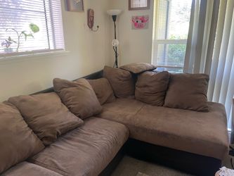 Comfortable Large Brown Couch