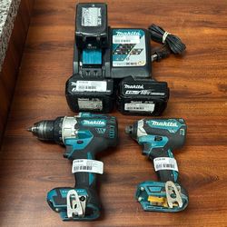 Makita Brushless Impact + Hammer-drill + 3 Batteries