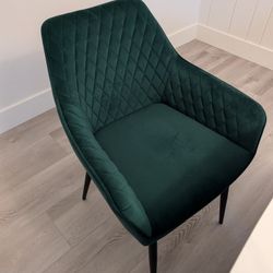 Green Velvet Chairs 2pk