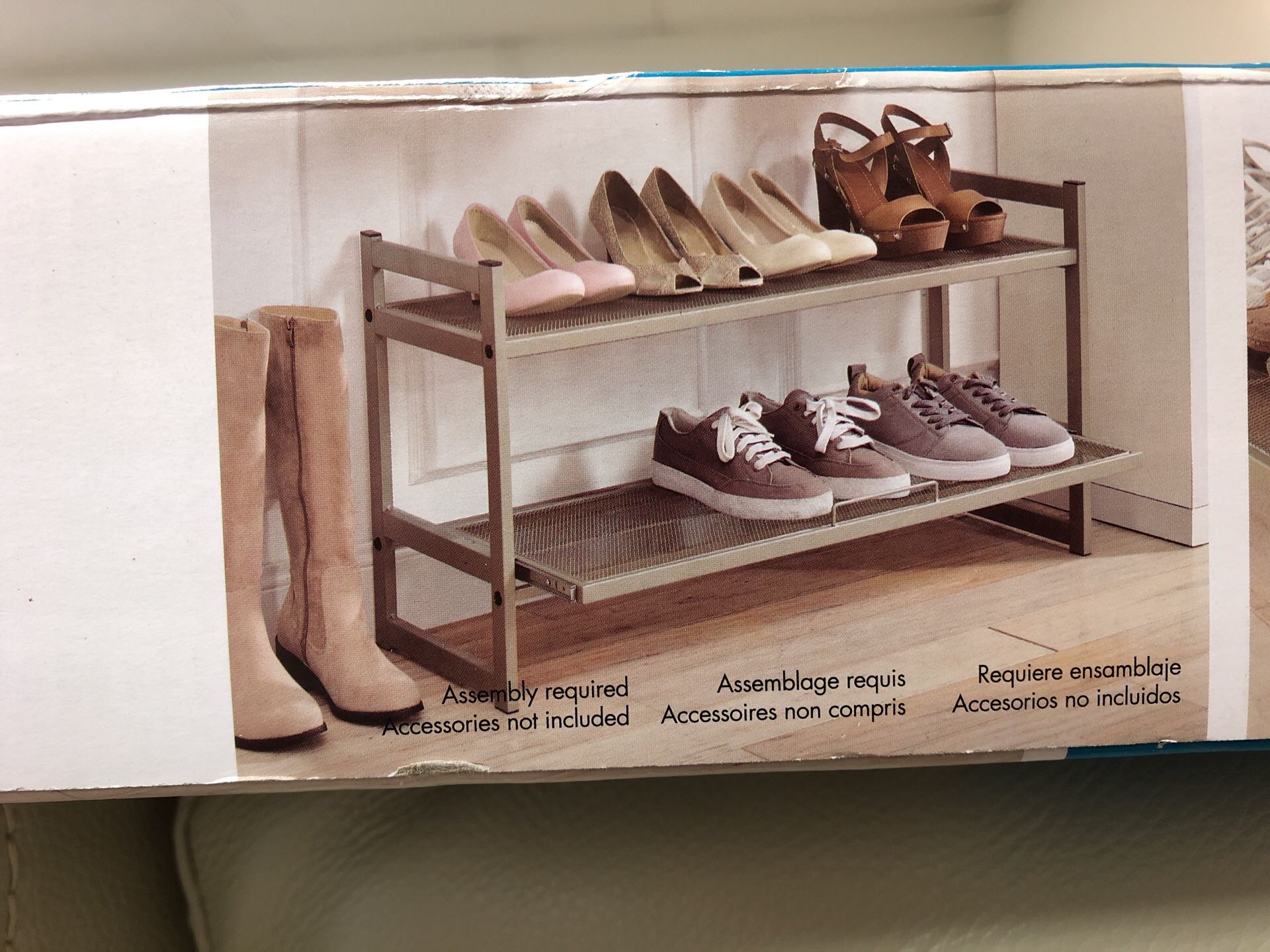 Stackable pull-out shoe rack. From Costco