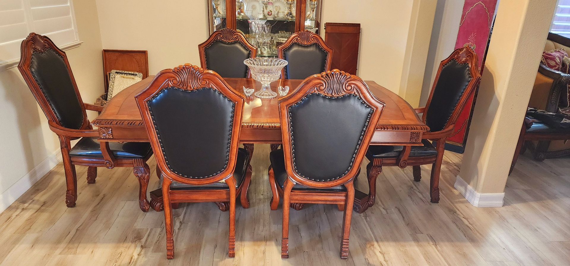 7 Pc Dinning Extension Table Set 