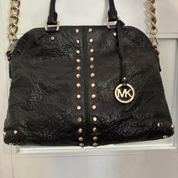 Michael Kors Studded Leather Shoulder Bag Belted Satchel