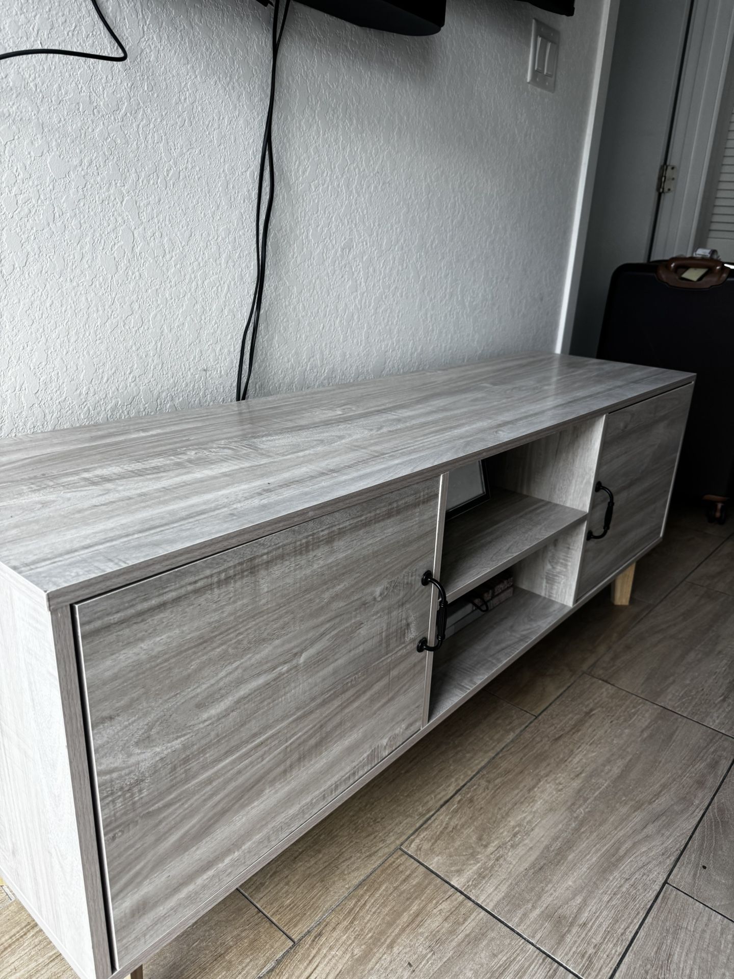 Gray TV Stand – Fits TVs up to 65”