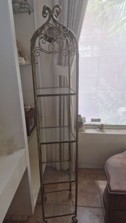 Iron and Glass  4 tier shelves