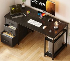 Black computer desk