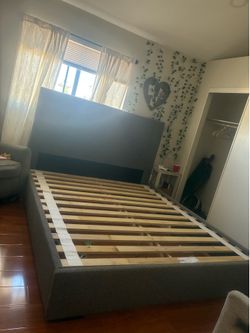 Cal king bed frame almost new