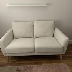 City Furniture Cream Fabric Loveseat