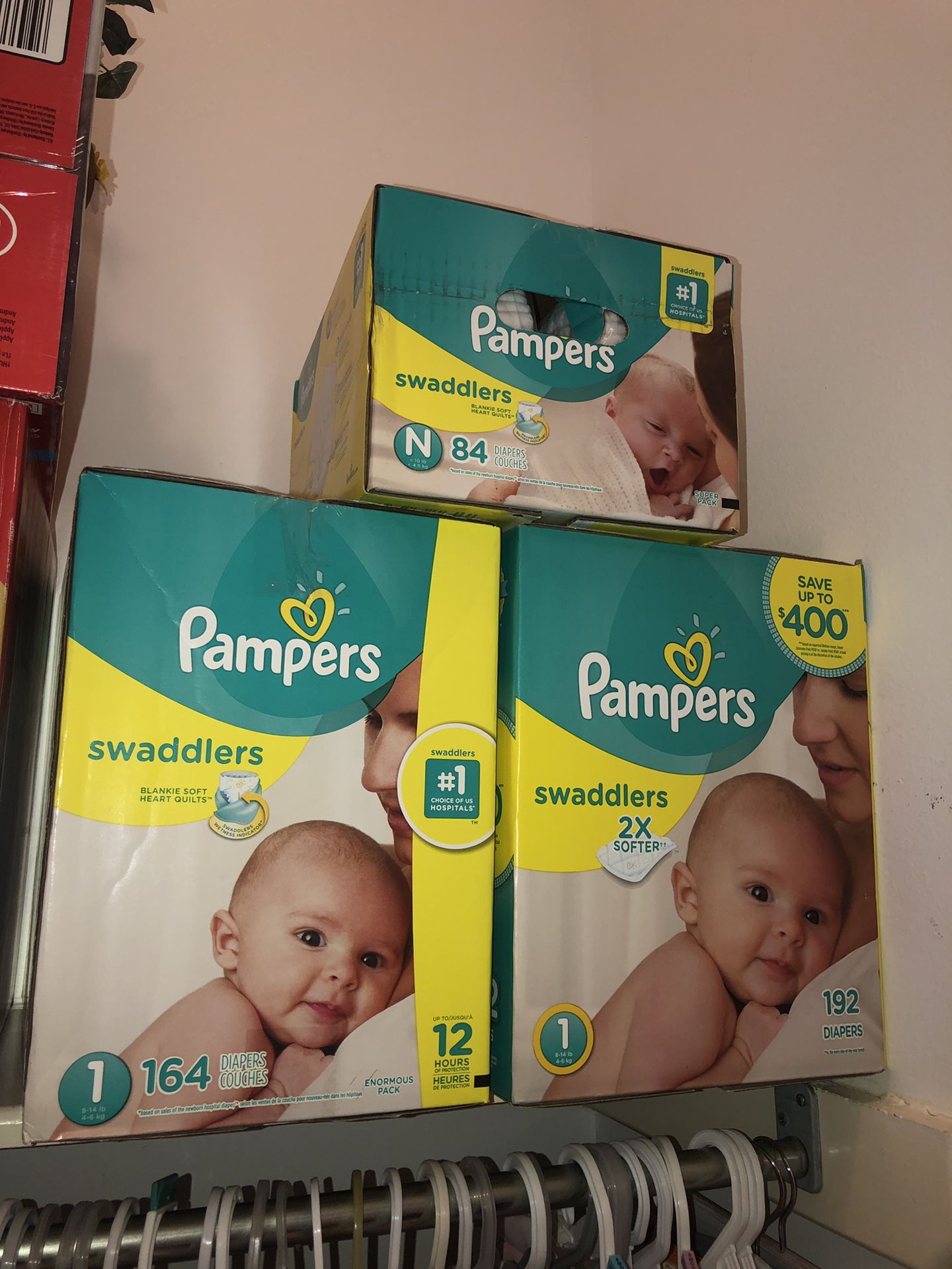 Pampers diapers newborn and size1