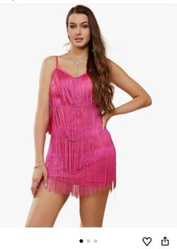 Women's casual fringe-trim bodycon dress